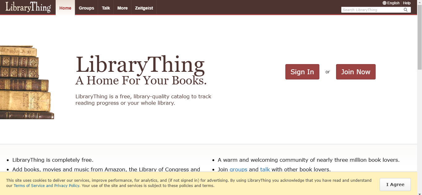 a screenshot of librarything