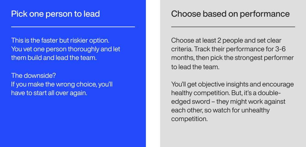 How to choose a team lead