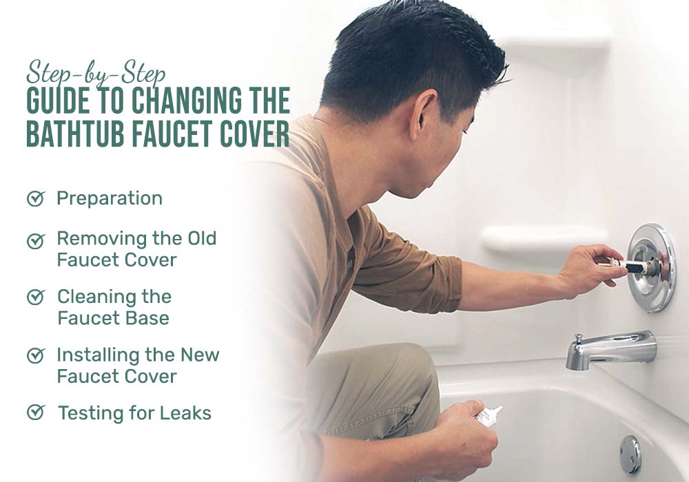  Man changing bathtub faucet cover