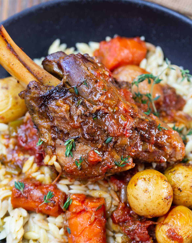 passover recipes: lamb shank with vegetables