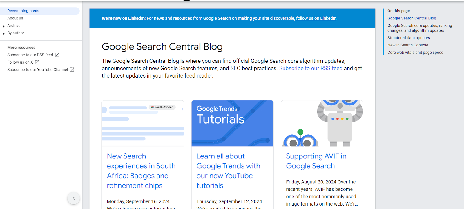 google search central blog