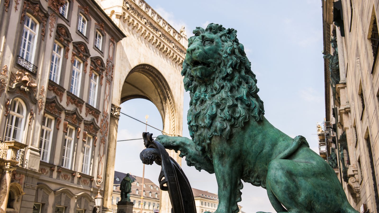 Lion statue in Munich, Germany.
