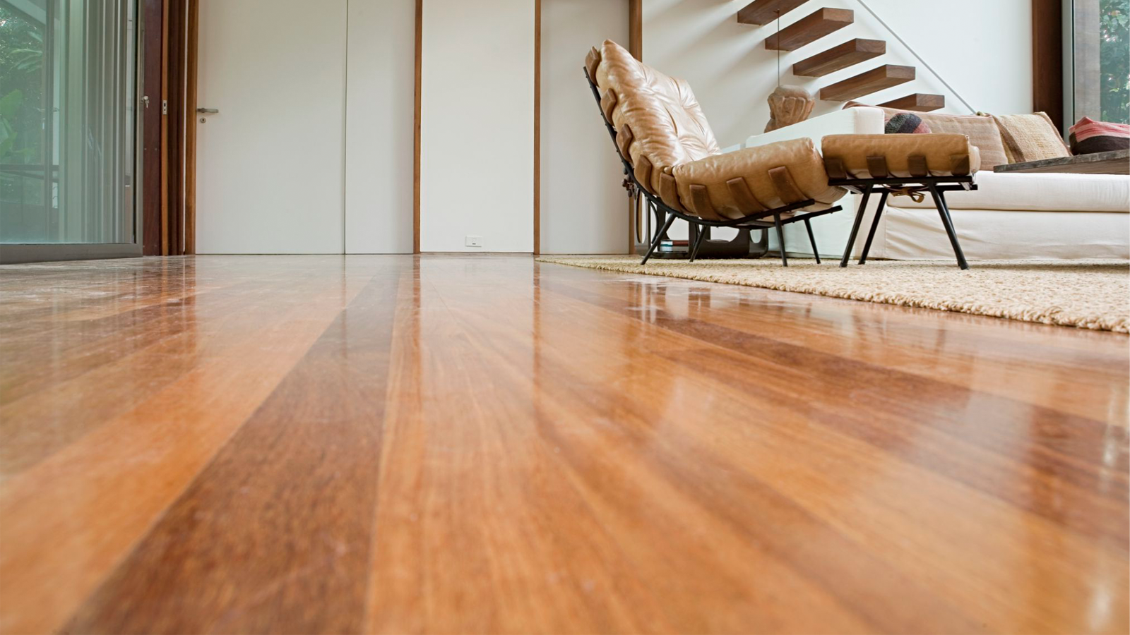 Image of a room with solid hardwood flooring 