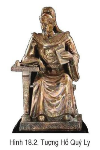 BÀI 18. NHÀ HỒ VÀ CUỘC KHÁNG CHIẾN CHỐNG QUÂN MINH XÂM LƯỢC (1400- 1407)1. Sự thành lập nhà HồCâu 1: Đọc thông tin và quan sát các hình từ 18.1, 18.2 lược đồ18.1, hãy:- Trình bày sự thành lập nhà Hồ.- Cho biết việc Hồ Quý Ly đổi quốc hiệu và chuyển kinh đô chứng tỏ điều gì?Đáp án chuẩn:Năm 1397, Hồ Quý Ly ép vua Trần chuyển kinh đô vào Tây Đô (Thanh Hoá). Năm 1400, phế truất vua Trần Thiếu Đế và lên làm vua, lập ra nhà Hồ, đổi quốc hiệu thành Đại Ngu (mong ước an vui cho đất nước).2. Cải cách của Hồ Quý LyCâu 1: Đọc thông tin, tư liệu và quan sát bảng 18 hình 18,3, hãy:- Giới thiệu nội dung chủ yếu trong cải cách của Hồ Quý Ly.- Nêu tác động của cải cách do Hồ Quý Ly thực hiện đối với xã hội thời nhà Hồ.Đáp án chuẩn:+ Chính trị: Cải tổ bộ máy chính quyền, chiêu dụng nhân tài ngoài họ Trần.+ Kinh tế: Phát hành tiền giấy, chính sách  hạn điền