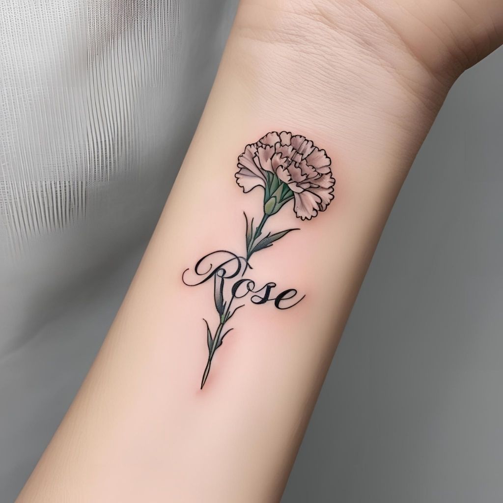 Carnation Tattoo with Name
