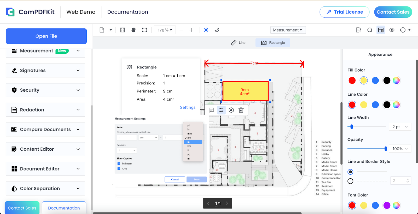 pdf measuring tools in AEC