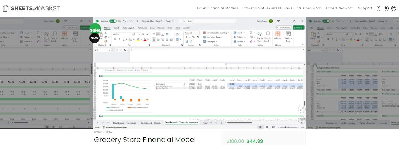 Grocery Store financial model