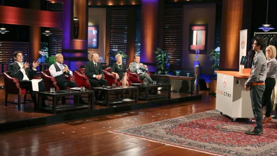someone presenting a sales pitch on shark tank