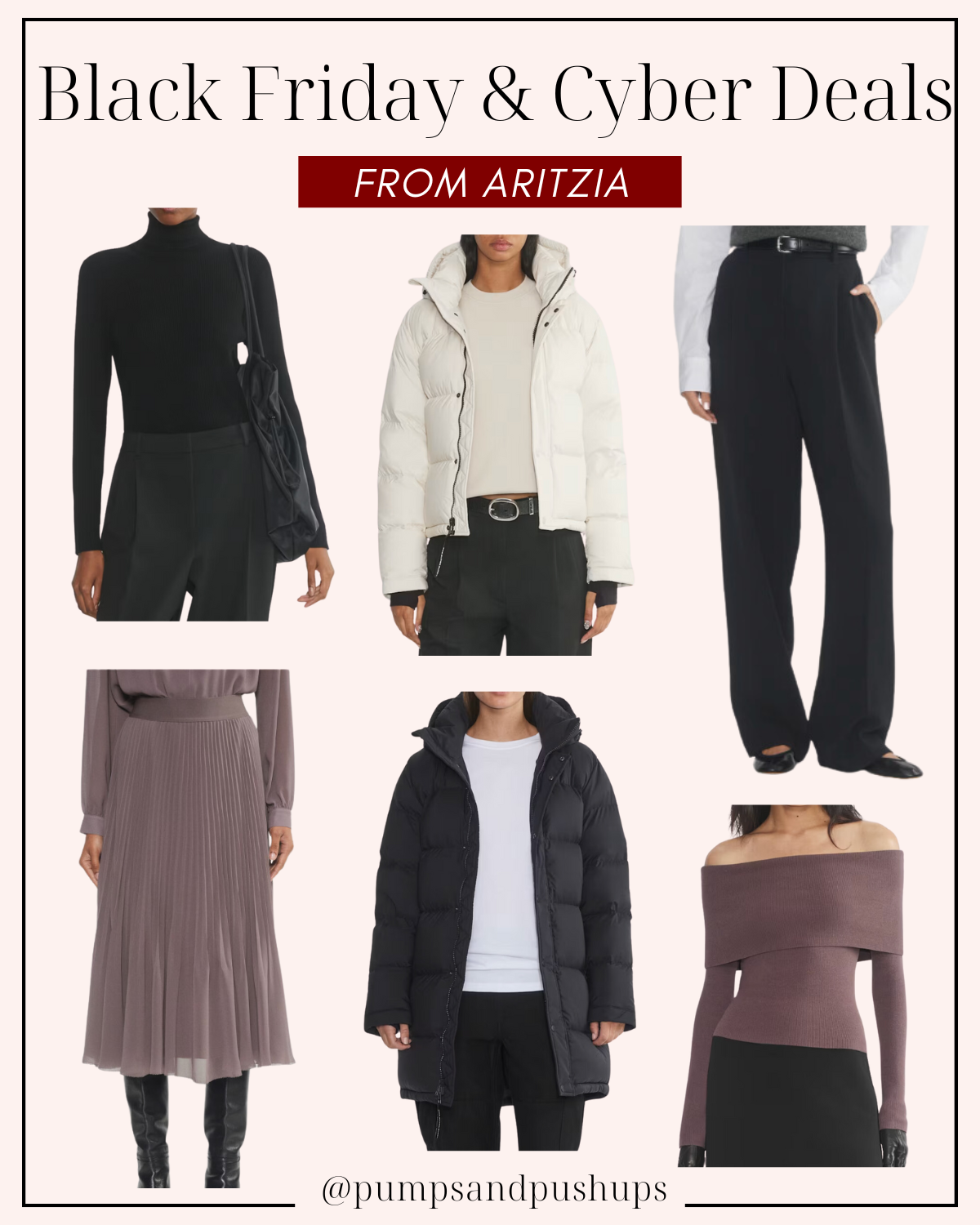 Aritzia black friday sale picks via pumps and push-ups blog | black friday sales | aritzia cyber week sales | super puff on sale 