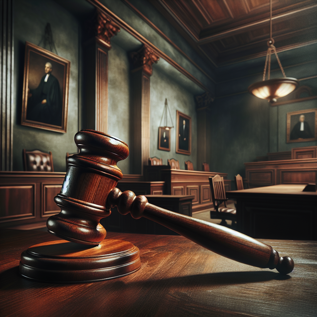 image of a gavel in courtroom