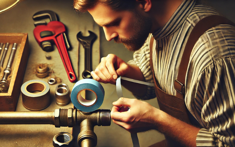 Use blue plumber's tape on the tool bench to bond water pipes