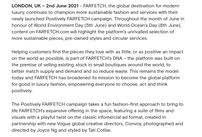 about Farfetch campaigns