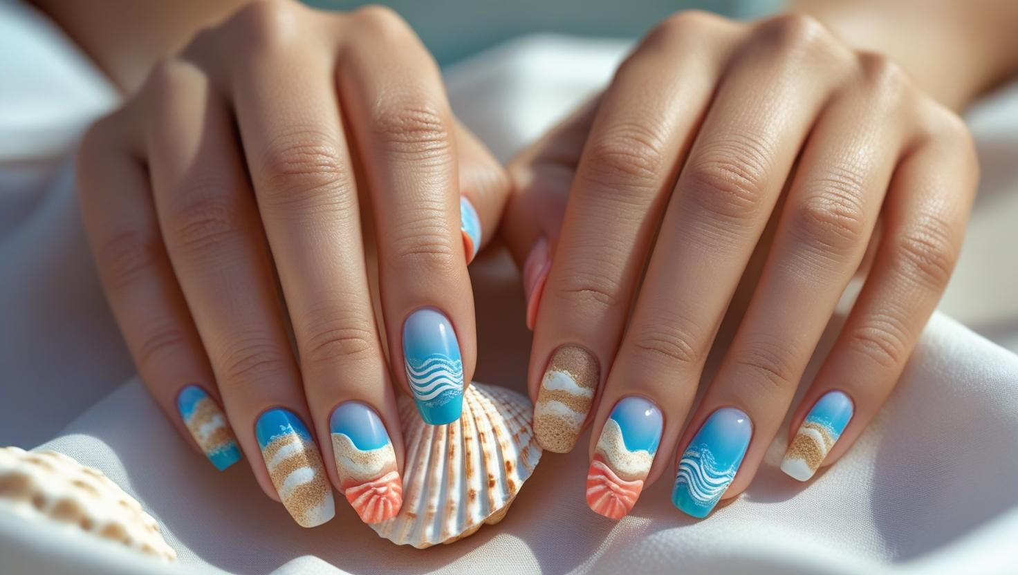 DIY Beach Nails 2025