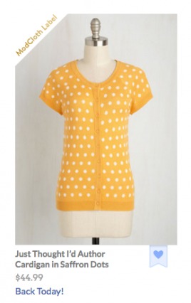 suggesting scarcity by reporting that an item is back in stock.