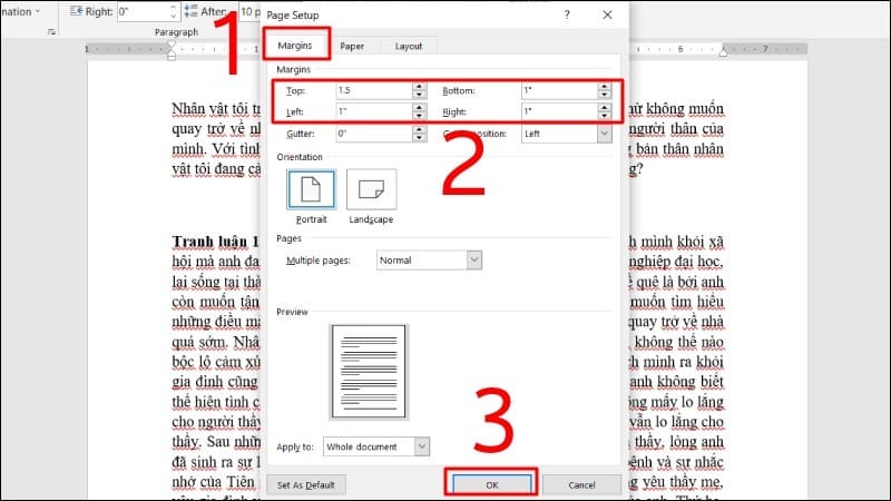Làm sao để in hết khổ giấy A4 trong Word?