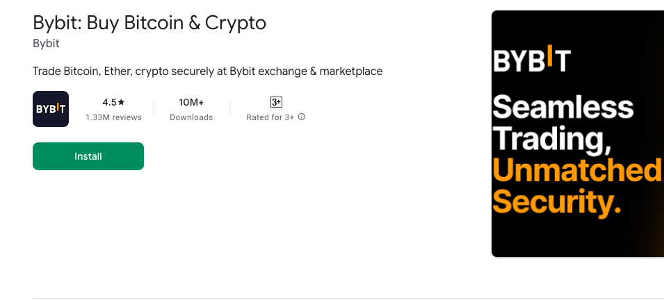 Bybit Playstore Download Screen