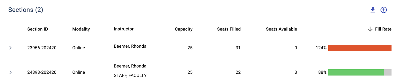 Scroll down to see the section details