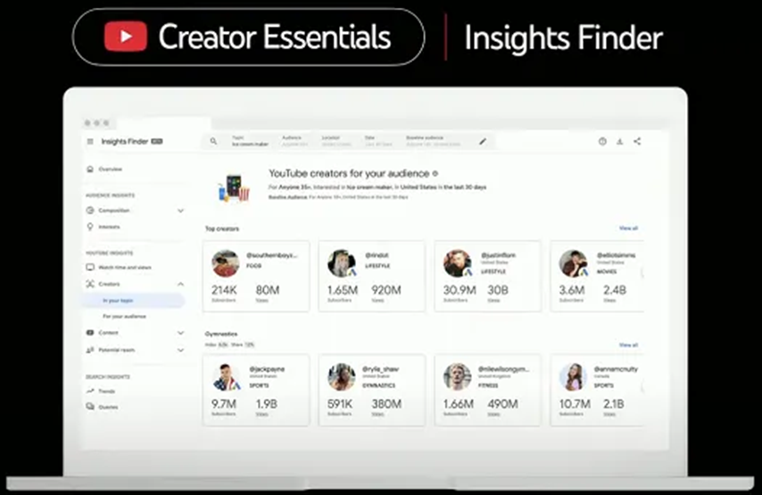 Creator Essentials | Insights Finder (YouTube)