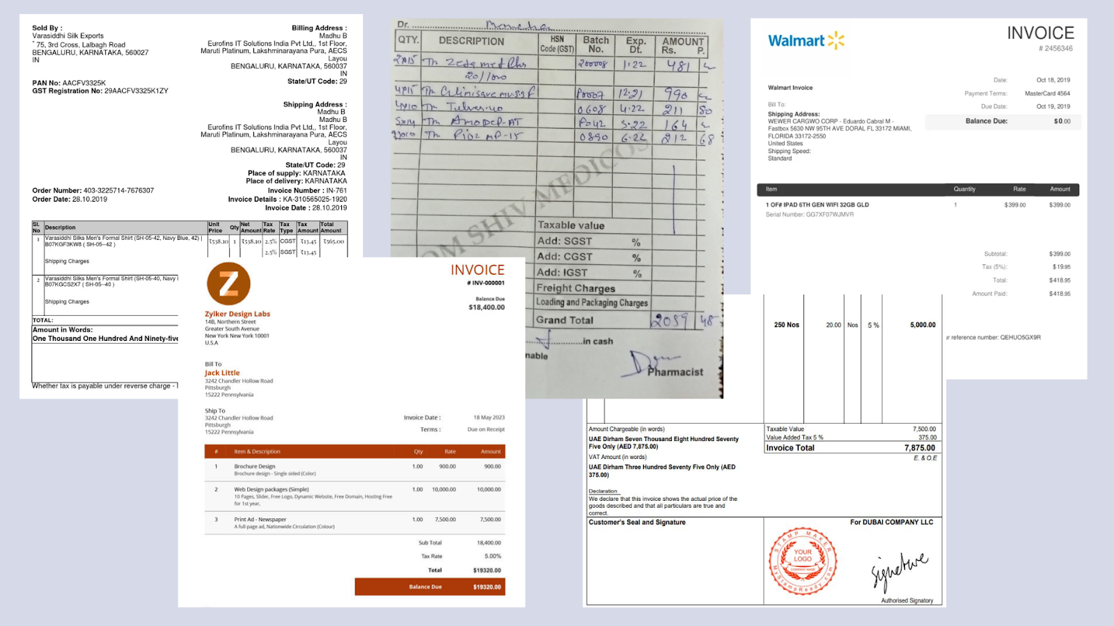 Inconsistent invoice formats - Nanonets