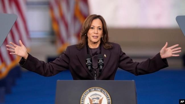 Bà Kamala Harris phát biểu tại Đại học Howard ở thủ đô Washington, ngày 6/11/2024.