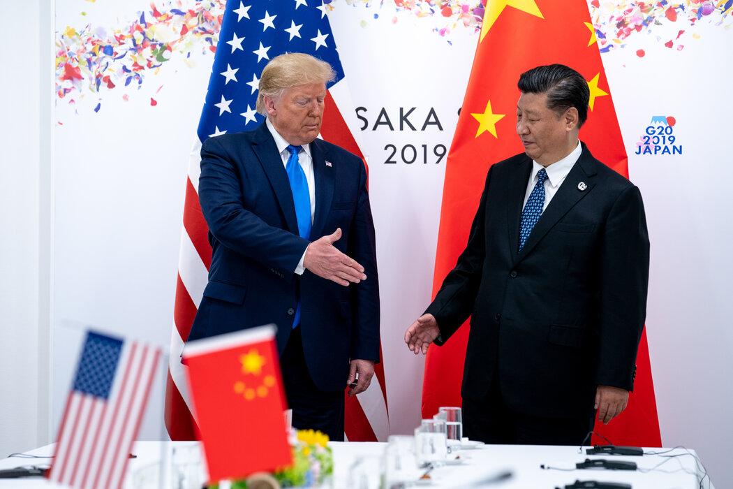 2019年,美国总统特朗普和中国领导人习近平在日本大阪。