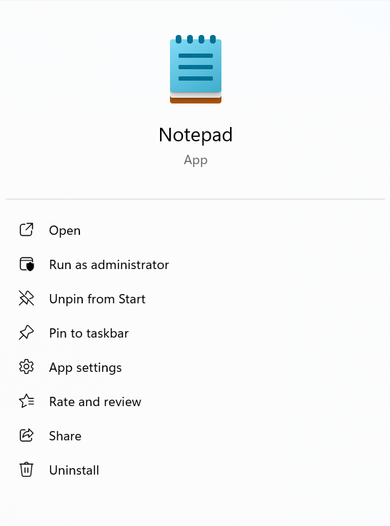 a screenshot of Notepad