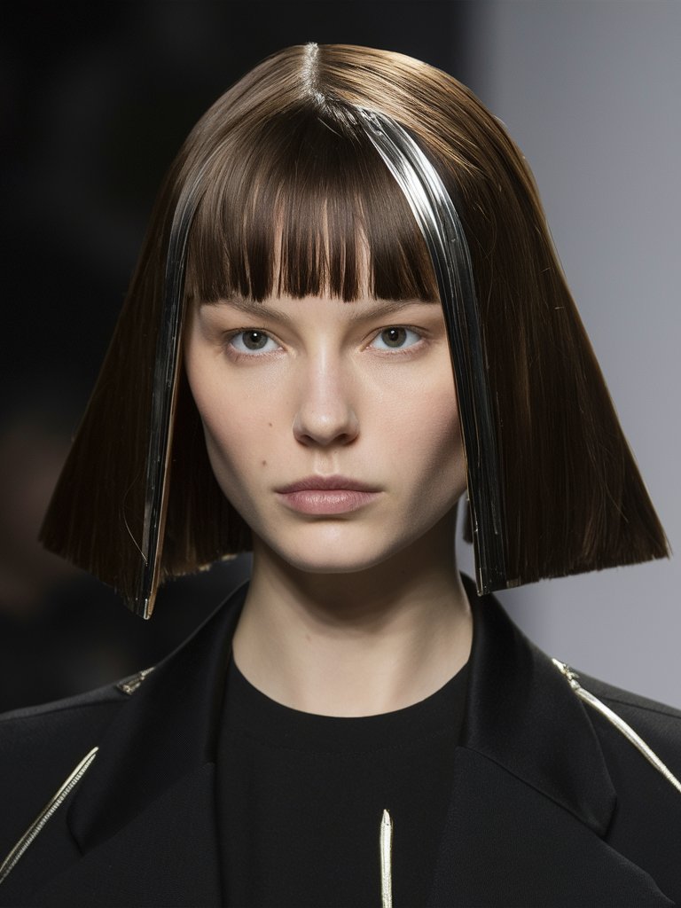 4. Blunt Bob with Sharp Edges