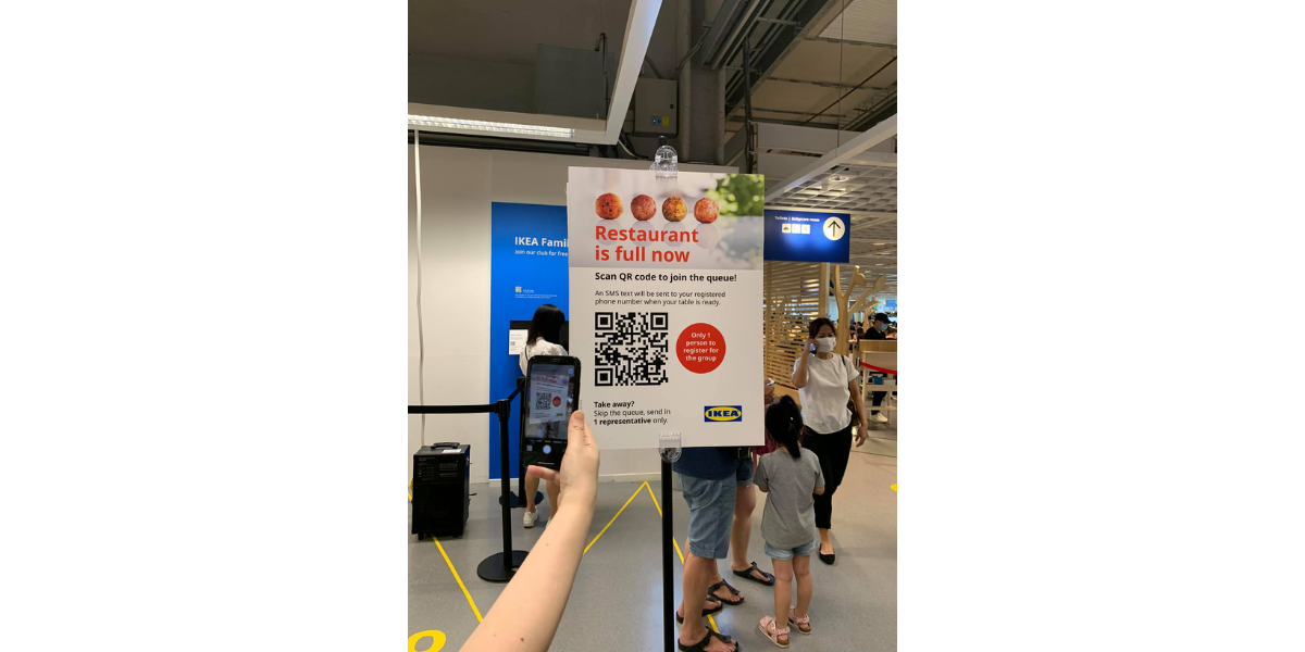 An IKEA QR Code in a store.