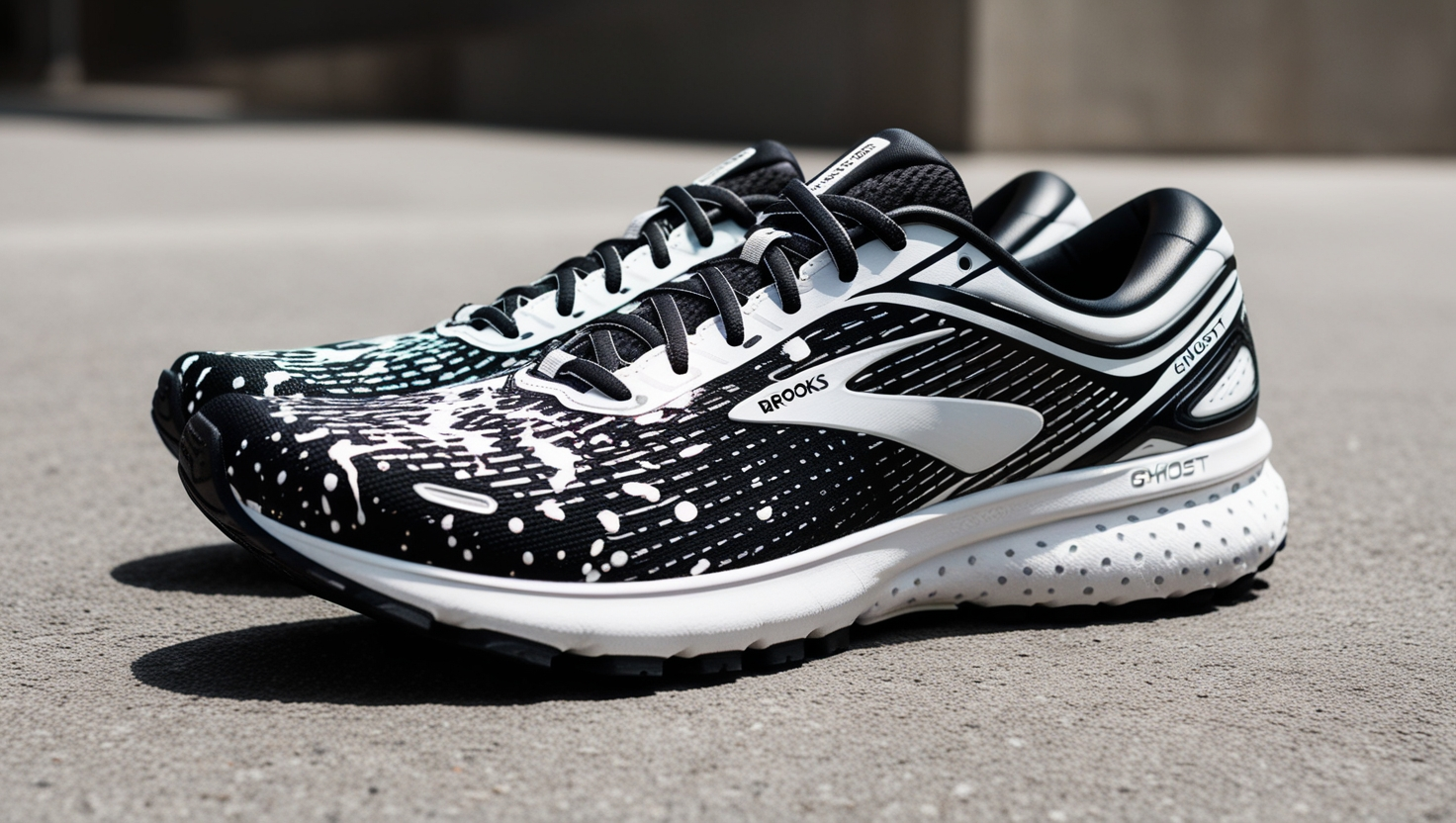 Brooks Ghost 16 With Black and White Slplatter