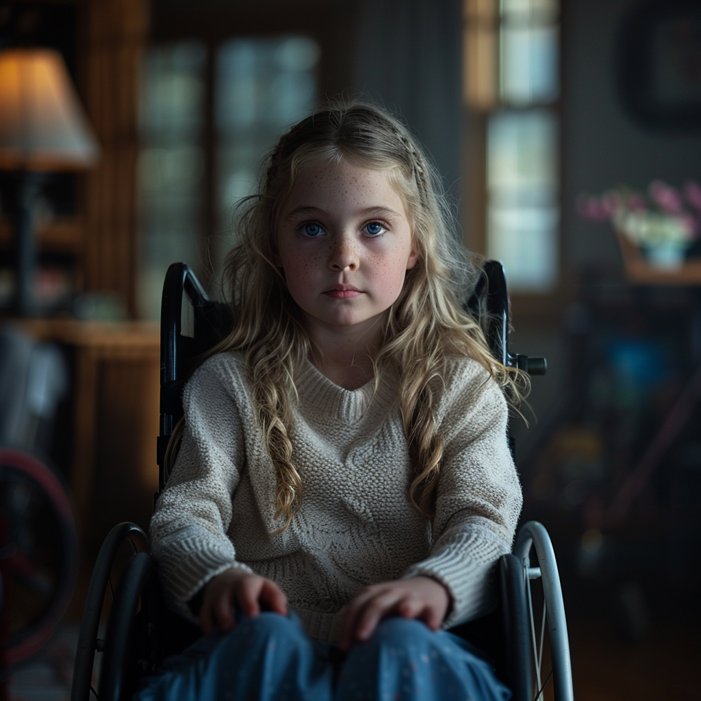 A young girl in a wheelchair | Source: Midjourney