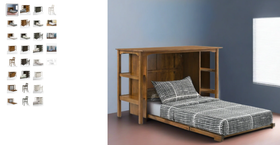 Night and Day Furniture Siesta Desk Twin Murphy Cabinet Bed Complete