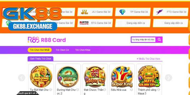 Top 3 sảnh cược đẳng cấp nhất Game Bài GK88