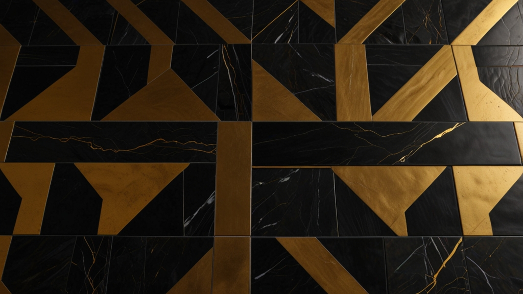 black and gold kavala tile flooring​