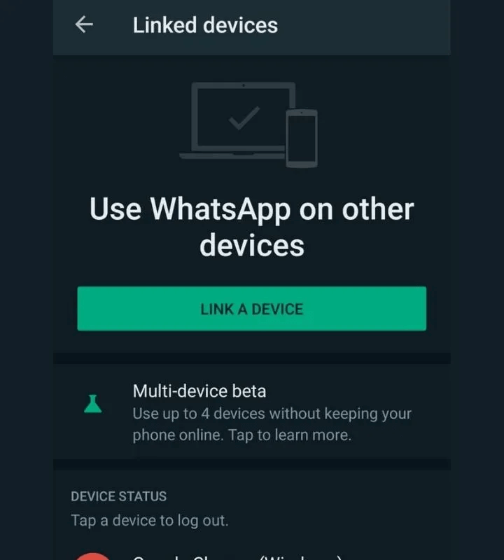 whatsapp link deviced