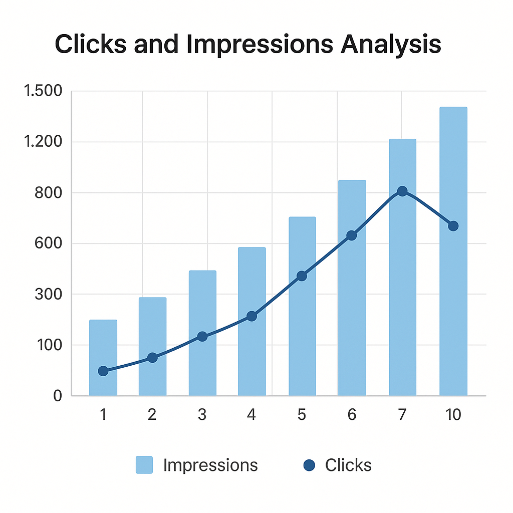 Graph Showing Clicks and Impressions Analysis