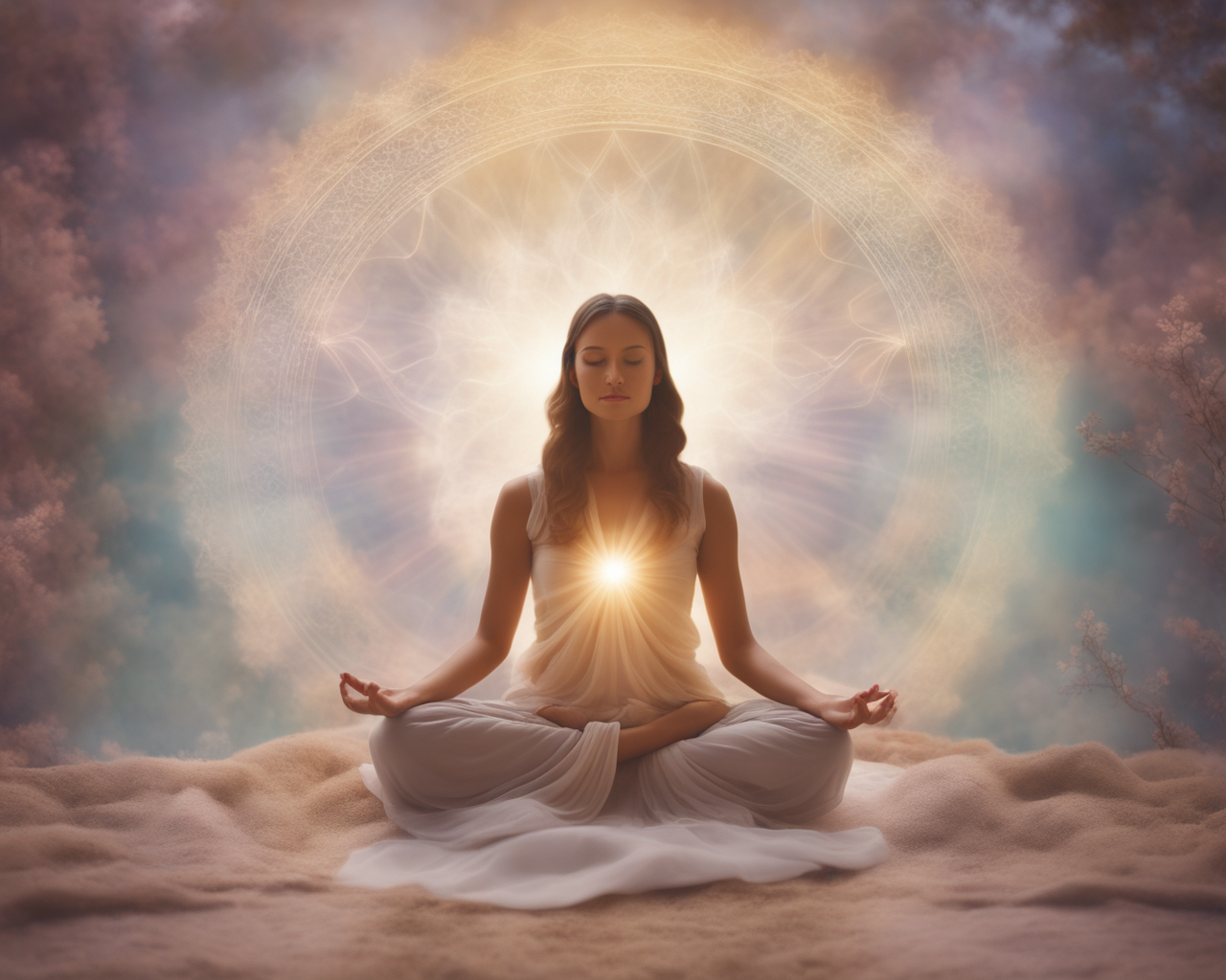 A person sitting in a lotus position with a light behind her

AI-generated content may be incorrect.