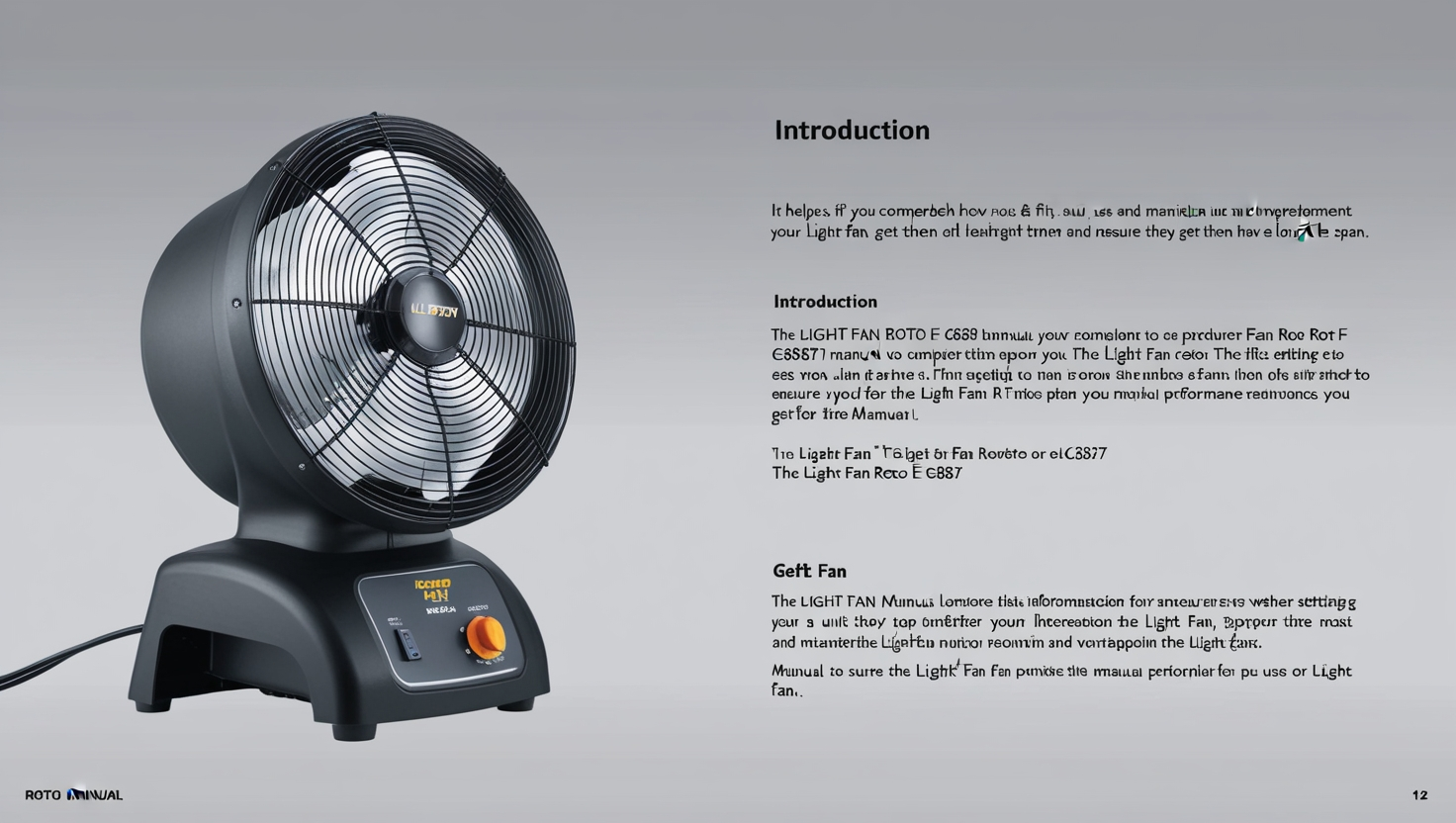 Light Fan Roto F E6387 Manual