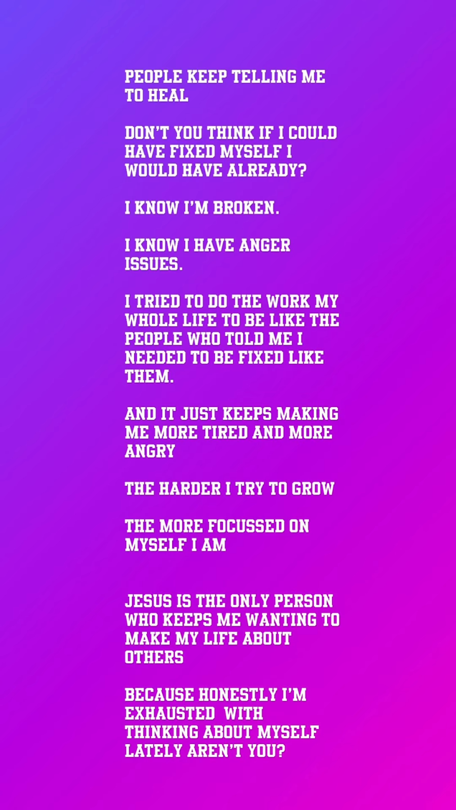 Justin Bieber Fragile Instagram Confession
