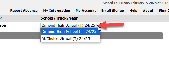 This image highlights how to change a school track.