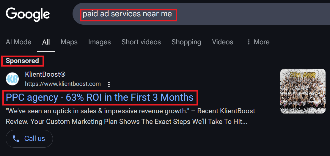 Find drop servicing clients with Google Ads
