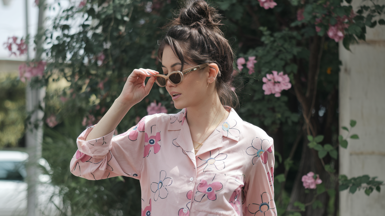 Happy Days Shirt Pink with Flowers