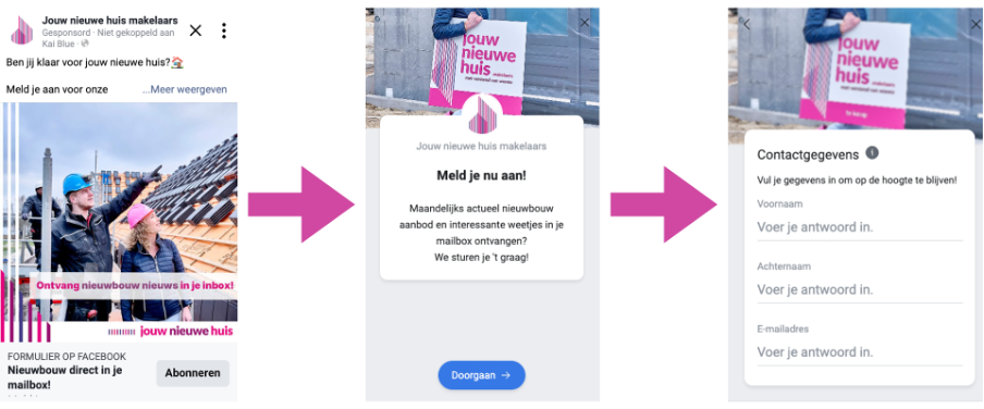 Facebook Lead Ads nieuwbouwmarketing - voorbeeld