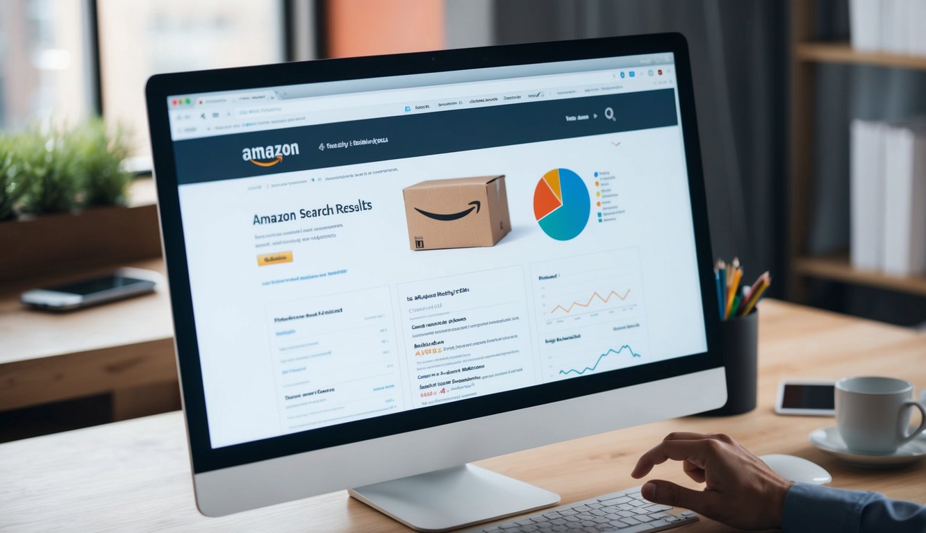 A computer screen showing Amazon's search results and DSP analytics