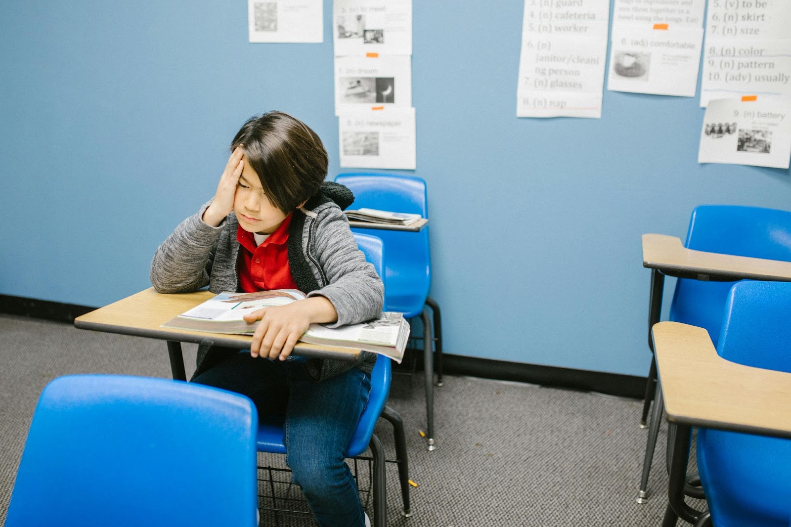 Lonely Student in a Classroom Setting