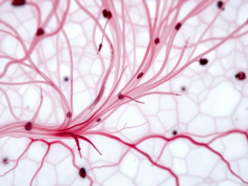 Microscopic view of hair follicles showing strengthening effect of Ashwagandha