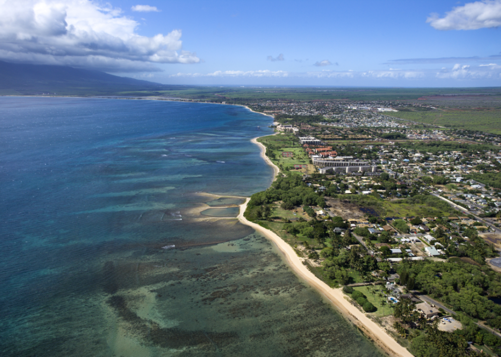 An aerial view of Maui.