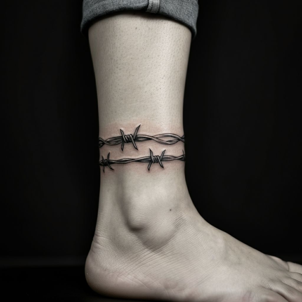 Barbed Wire Chain Tattoo