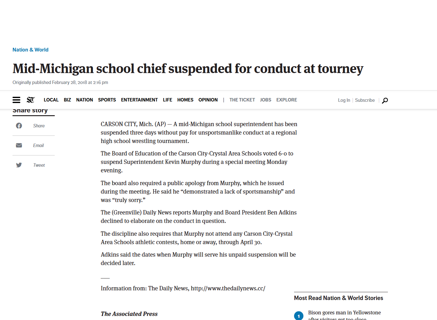 Kevin Murphy, School Principal suspended