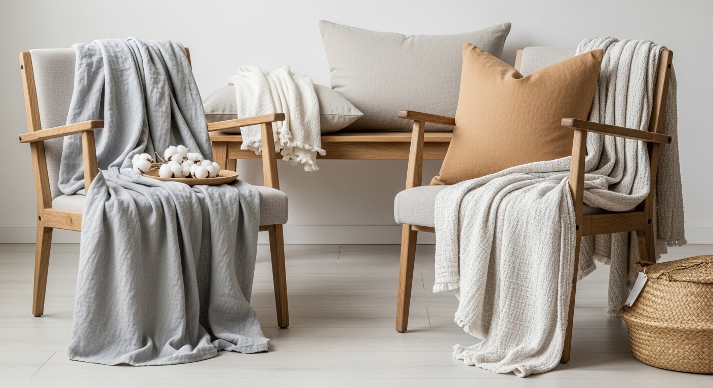 Linen and Cotton for beauty of living room