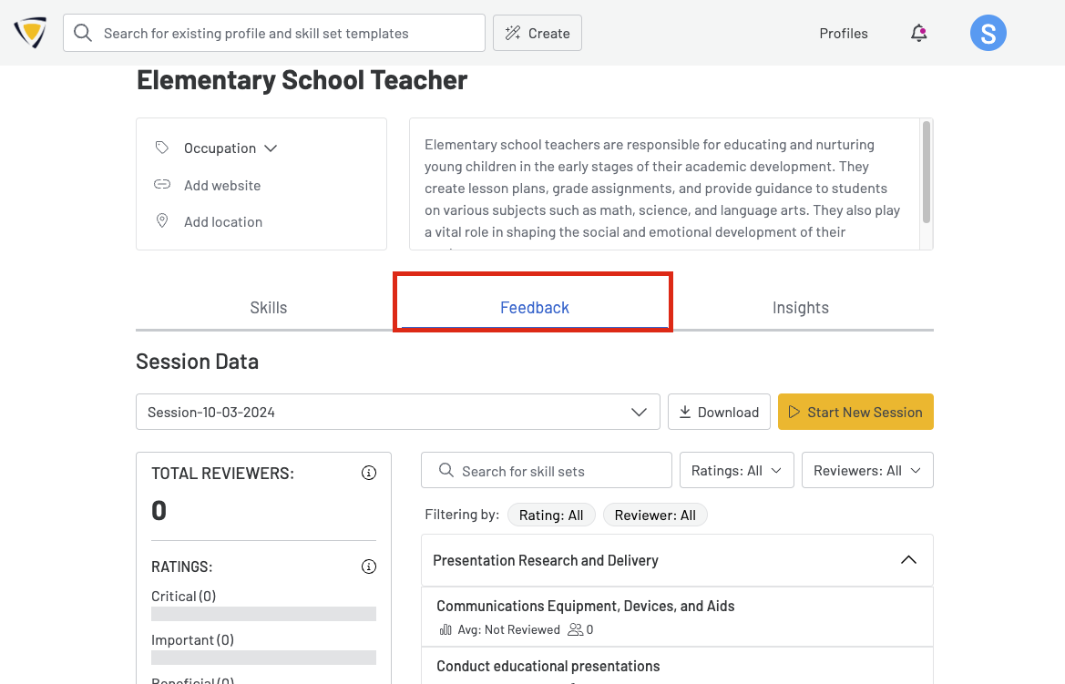 Validating Profiles with Feedback